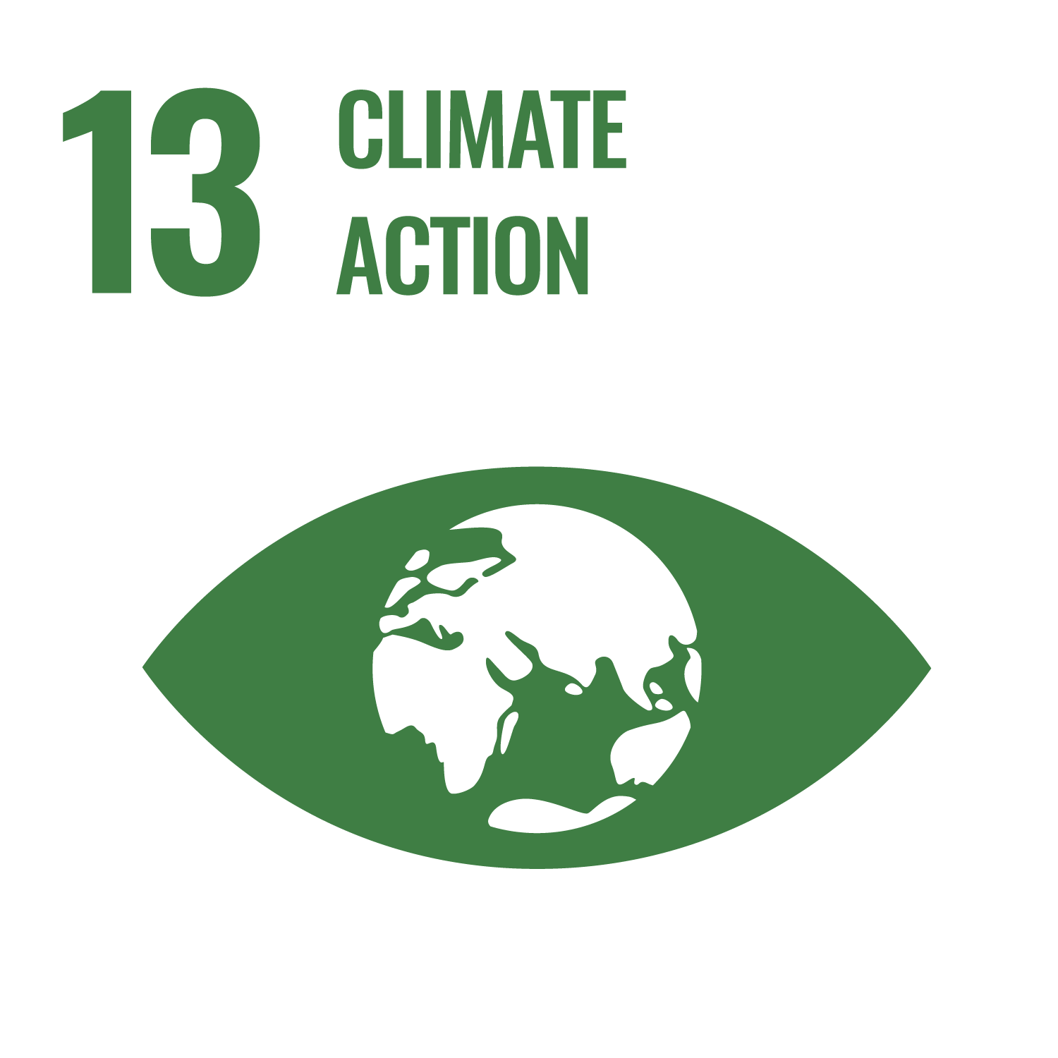 National Tree Planting Image statistics labled  Climate Action with an eye an of what appears to be a representation of the globe as the pupil