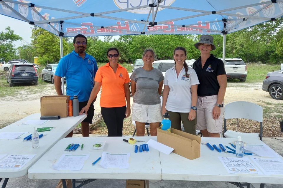 Team members of the national tree planting initative in the Cayman Islands led by the Cayman Islands Government.