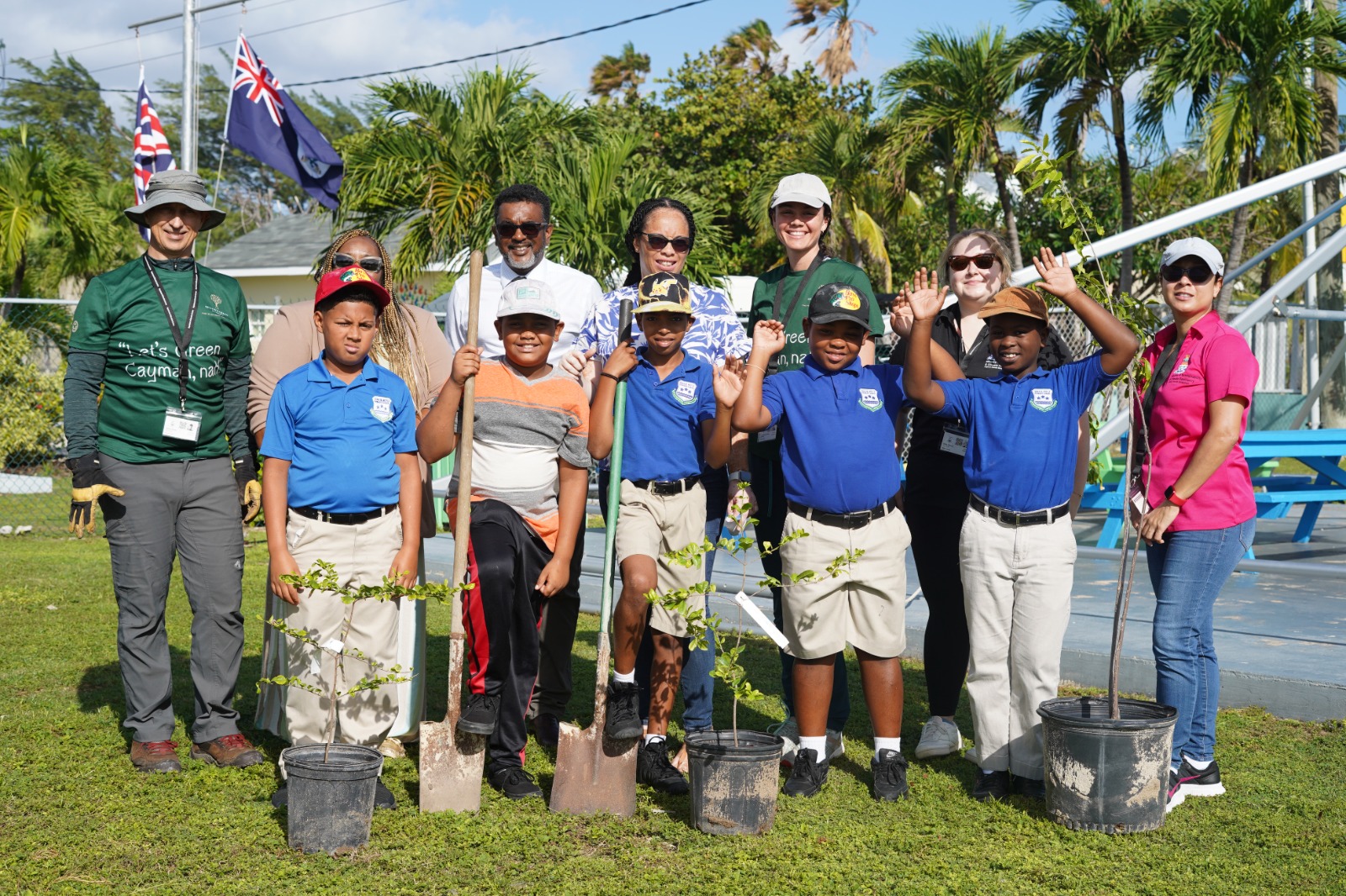 Group of students from Edna Moyle Primary School participate in planting as part of the National Tree Planting Programme